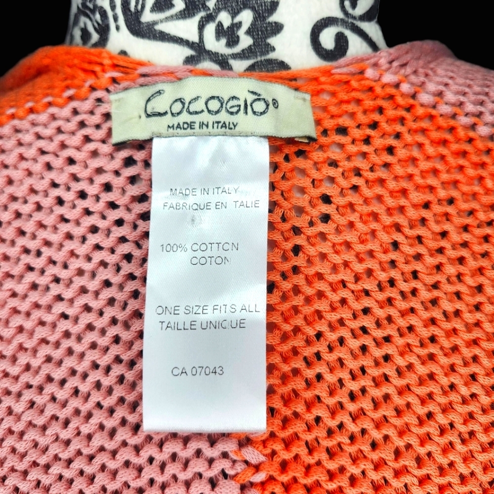 COCOGIO Colorblock Open Front Shawl - One Size - Picture 8 of 8